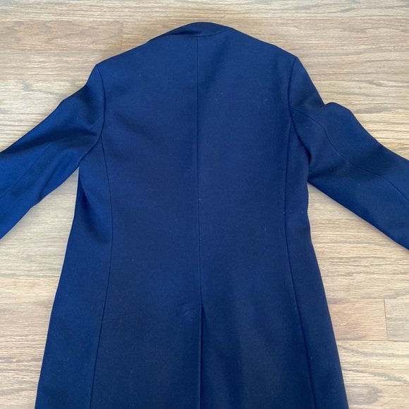 Zara Man Navy Zip Up 3/4 Length Coat Size Small - Picture 5 of 5